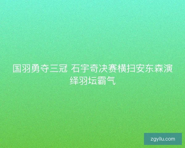 国羽勇夺三冠 石宇奇决赛横扫安东森演绎羽坛霸气